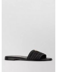 Prada - Raffia Sliders Open Toe Flat Sole - Lyst