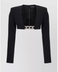 David Koma - Crystal-Embellished Square-Neck Top - Lyst
