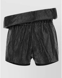 Rick Owens - Leather Asymmetric High-Rise Shorts - Lyst