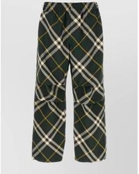 Burberry - Checked Wide-Leg Pants - Lyst