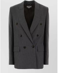 Stella McCartney - Flannel Double Breasted Blazer Tailored Fit - Lyst