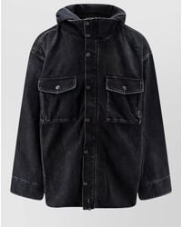 Balenciaga - Denim Hooded Parka - Lyst