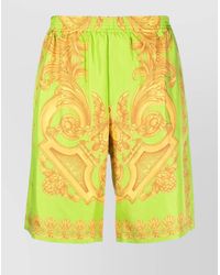 Versace - Silk Printed Knee-Length Bermuda Shorts - Lyst