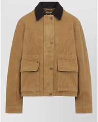 Acne Studios - Long Sleeve Coat Contrast Collar Pockets - Lyst