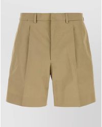 Prada - Poplin Bermuda Shorts Belt Loops Pleats - Lyst