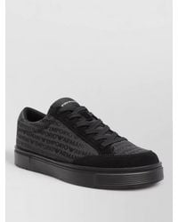 Emporio Armani - Logo-Print Canvas Low-Top Sneakers - Lyst