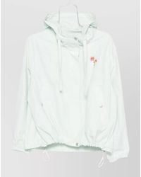 KENZO - Hooded Blazer Floral Embroidery Drawstring Hem - Lyst