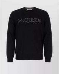 McQueen - Wool Ribbed Crew-Neck Sweater - Lyst