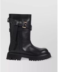 Moschino - Leather Ankle Biker Boots - Lyst