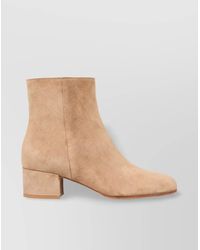 Gianvito Rossi - Mid Block Heel Suede Ankle Boots - Lyst