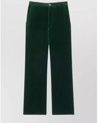 Saint Laurent - Velvet Straight-Leg Trousers - Lyst
