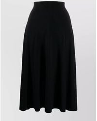Norma Kamali - High-Rise Flared Midi Skirt - Lyst