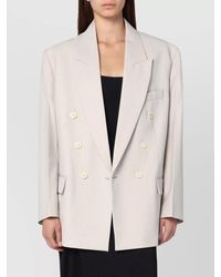 Victoria Beckham - Double-Breasted Jacket With Notched Lapels And Flap Pockets - Lyst