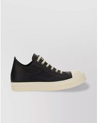 Rick Owens - Low-Top Round Toe Sneakers With Contrast Sole - Lyst