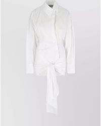 The Attico - Knee Length Top Long Sleeves Tie Detail - Lyst