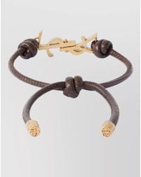 Saint Laurent - Leather Cord Bracelet Knot Detail Hardware - Lyst