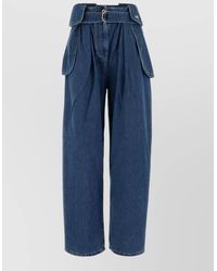 Loewe - High Waist Denim Trousers Wide Leg - Lyst
