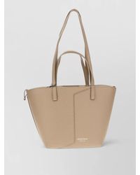 Emporio Armani - Small Leather Tote Bag Top Handles - Lyst