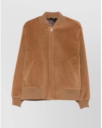 Lardini - Virgin Wool Ribbed Bomber Jacket - Lyst