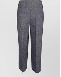 Via Masini 80 - Linen Blend Trousers Straight Cut Wide Leg - Lyst