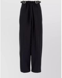 Loewe - Wool Silk Wide-Leg Trousers - Lyst
