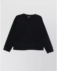 Emporio Armani - Knitwear Crew Neck Sweatshirt Layered Hem - Lyst