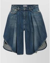Balenciaga - Dark Ocean Denim Tulip Shorts - Lyst