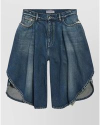 Balenciaga - Dark Ocean Denim Tulip Shorts - Lyst