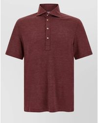 Brunello Cucinelli - Wool Silk Cotton Piqué Short-Sleeve Polo Shirt - Lyst