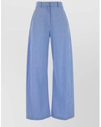 GIUSEPPE DI MORABITO - High Waist Poplin Wide Leg Trousers - Lyst