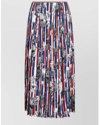 Thom Browne - Graphic Print Pleated Knee Length Skirt - Lyst