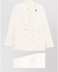 Lardini - Cotton Double-Breasted Suit - Lyst