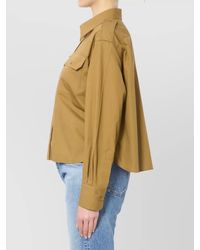 Celine - Cropped Cotton Linen Shirt - Lyst