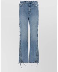 ROTATE BIRGER CHRISTENSEN - Denim Twisted Lacing Straight-Leg Jeans - Lyst