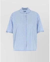 Prada - Striped Poplin Shirt Short Sleeves - Lyst