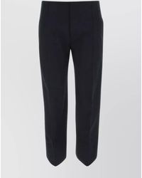 Bottega Veneta - Cotton Cropped Pleated Trousers - Lyst