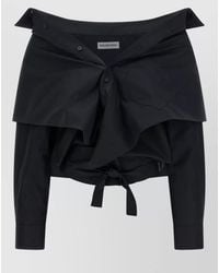 Balenciaga - Crop Shirt Off The Shoulder - Lyst
