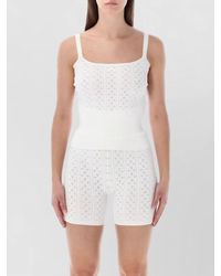 JW Anderson - Pointelle Knit Top Bow Detail Viscose - Lyst