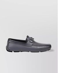 Ferragamo - Paris Round Toe Loafer With Metallic Buckle - Lyst