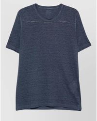 120% Lino - Linen Crew Neck Short Sleeve T-Shirt - Lyst