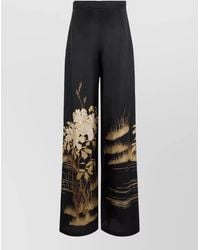 Max Mara - High Waist Silk Wide Leg Pants - Lyst