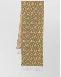 Pierre Louis Mascia - "35X185" Scarf With Floral Pattern And Fringed Edges - Lyst