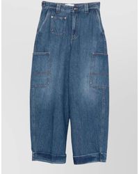 Givenchy - Cropped Utility Denim Wide-Leg Trousers - Lyst