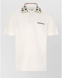 CASABLANCA - Organic Cotton Piqué Short-Sleeve Polo Shirt - Lyst