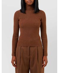 Max Mara - Virgin Wool Fine-Knit Fitted Turtleneck Top - Lyst