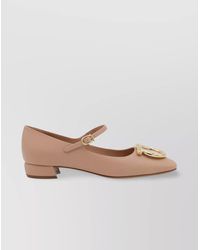 Ferragamo - Buckle Round Toe Ballerina Shoes - Lyst