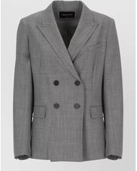 Fabiana Filippi - Wool Blazer Peak Lapel Single Breast Pocket - Lyst