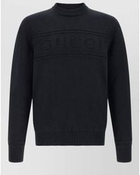 Gucci - Intarsia Logo Crew Neck Knit Sweater - Lyst