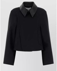 Givenchy - Cotton Wool Blend Cropped Boxy Jacket - Lyst