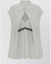 Sacai - Collared Sleeveless Shirt With Cut-Out Detail And Flared Hem - Lyst